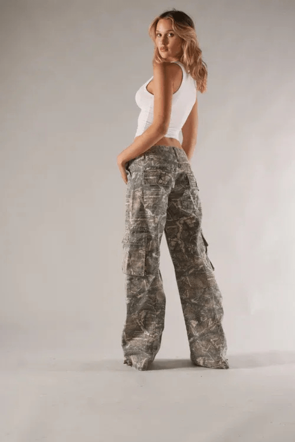 Bethanny Women's Camouflage Cargo Pants | Relaxed Fit Camo Trousers for Women | Streetwear & Casual Everyday Wear