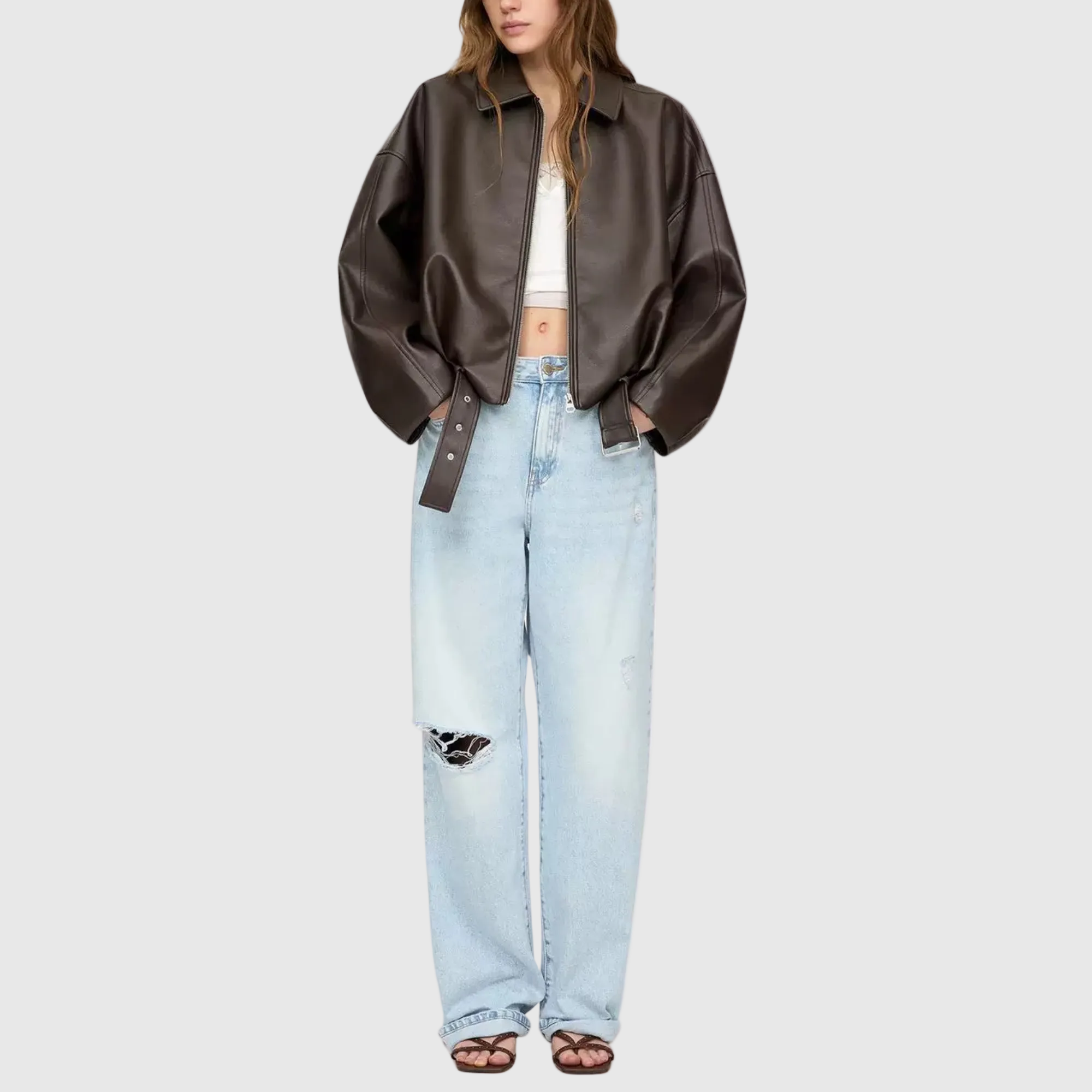 Arlena | Oversized Leather Jacket